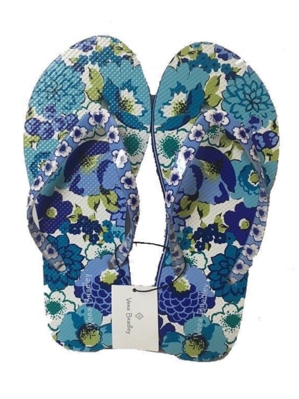 NWOT Vera Bradley Turquoise & Blue Floral Flip Flop Sandals
